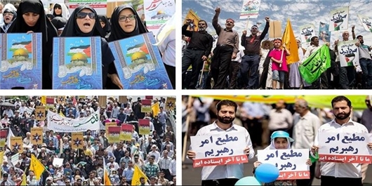 مانور میلیونی ایرانیان برای آزادی فلسطین در گرمای شدید+تصاویر