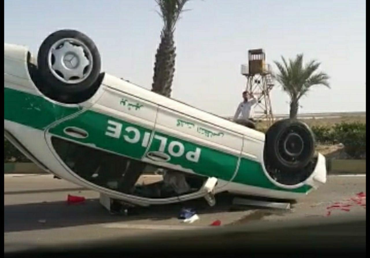 علت واژگونی خودرو پلیس بوشهر