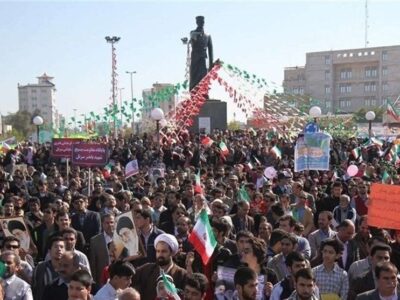 تصاویری از راهپیمایی ۲۲ بهمن در شهرهای استان بوشهر