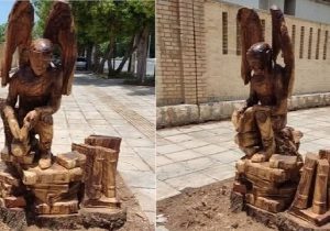 ساخت المان از تنه درخت در بوشهر