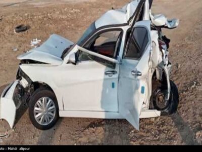 تصادف مرگبار تریلر با ۵ خودرو در دشتی+تصویر