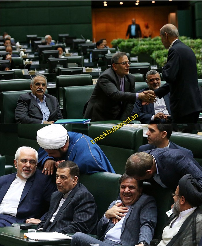 خوش و بش شهریای و خدری با وزرای پیشنهادی دولت دوازدهم+عکس