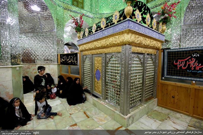 مراسم شیرخوارگان حسینی در امامزاده عبدالمهیمن بوشهر برگزار شد+تصویر