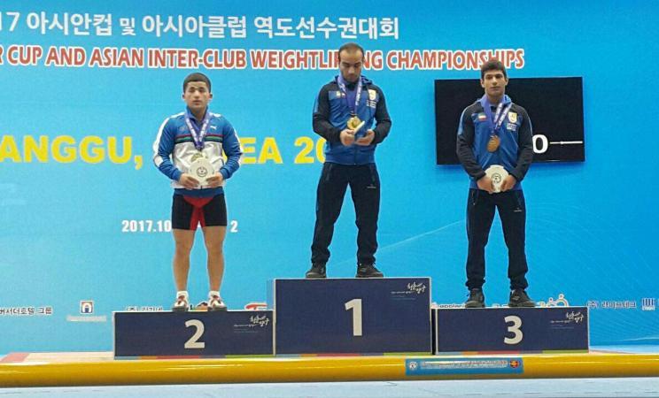 وزنه‌بردار گناوه‌ای بر سکوی نخست آسیا ایستاد+عکس