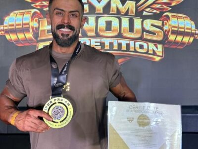 مدال طلای ورزشکار کنگانی در مسابقات بین المللی بدنسازی+عکس