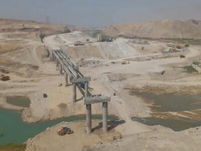 آغاز تیرگذاری پل ۱۸۰ متری بزرگراه کنارتخته – دالکی